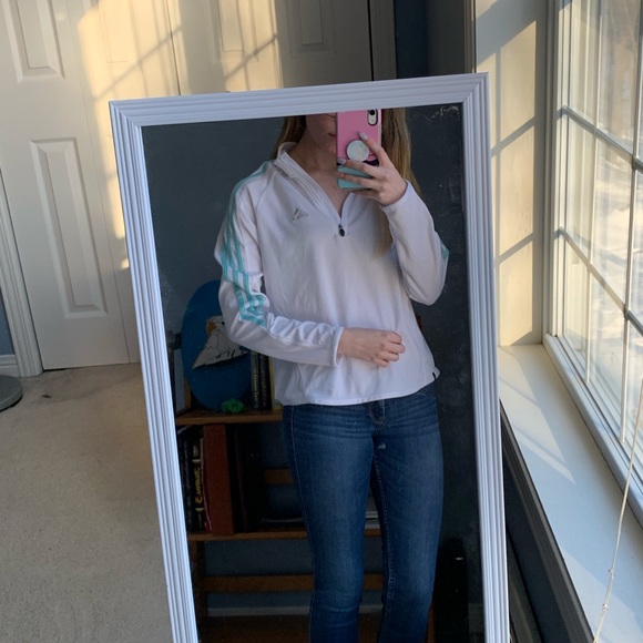 adidas Tops - 🌟3/$20 // Adidas // NWOT ClimaCool White 1/4 Zip